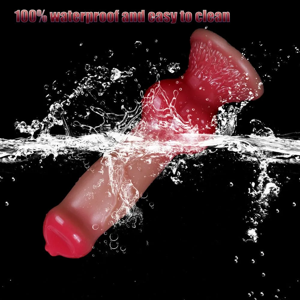 MRIMIN Realistic G-spot  Dog Dildo Liquid Silicone Penis Cock Dong with Flared Suction Cup