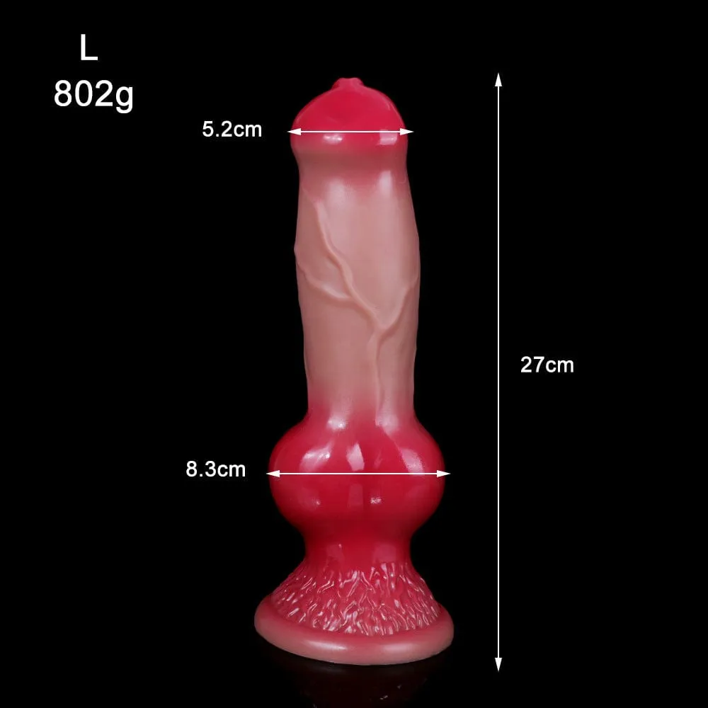 MRIMIN Realistic G-spot  Dog Dildo Liquid Silicone Penis Cock Dong with Flared Suction Cup
