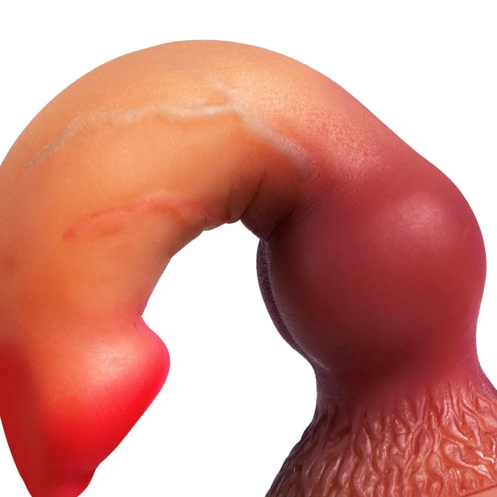 MRIMIN Realistic G-spot  Dog Dildo Liquid Silicone Penis Cock Dong with Flared Suction Cup