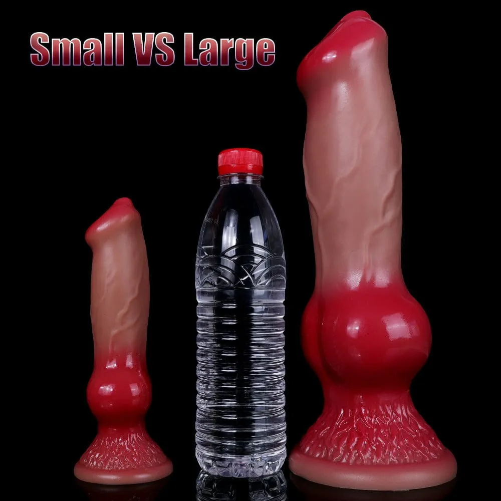 MRIMIN Realistic G-spot  Dog Dildo Liquid Silicone Penis Cock Dong with Flared Suction Cup