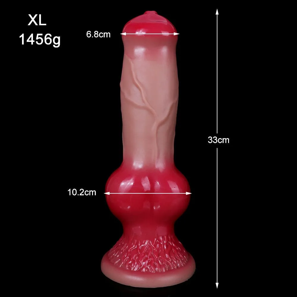 MRIMIN Realistic G-spot  Dog Dildo Liquid Silicone Penis Cock Dong with Flared Suction Cup