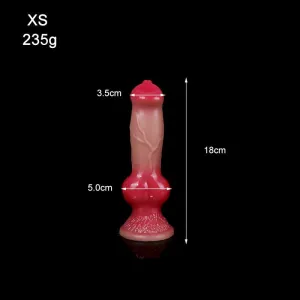 MRIMIN Realistic G-spot  Dog Dildo Liquid Silicone Penis Cock Dong with Flared Suction Cup