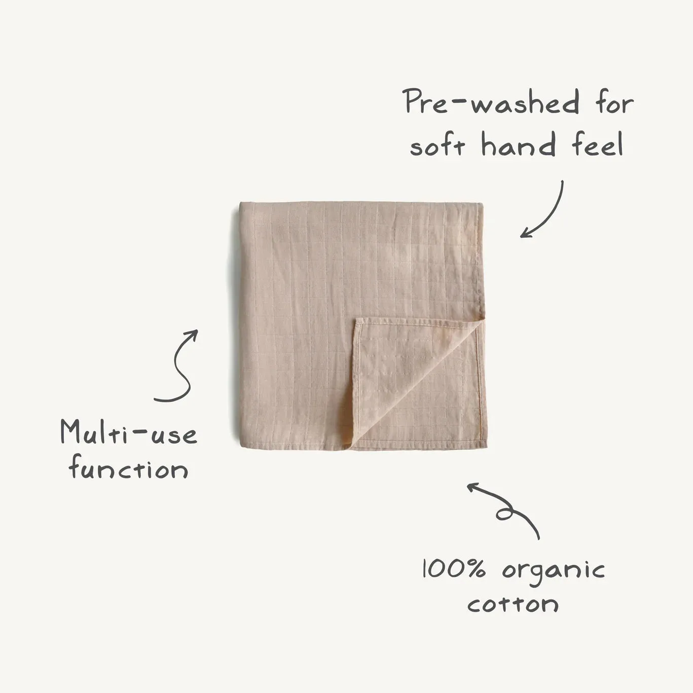 Muslin Swaddle Blanket (Blush)