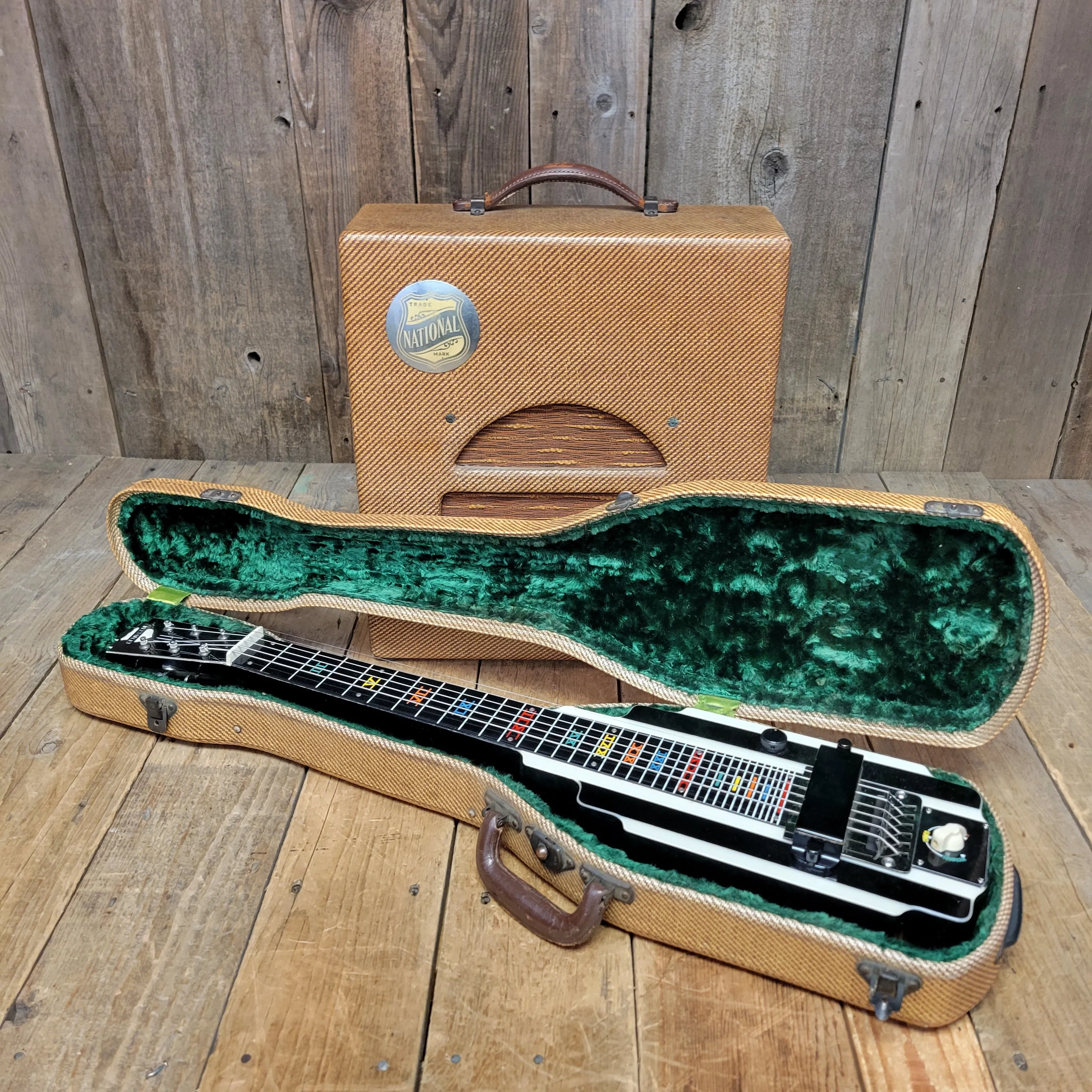 National New Yorker Lap Steel and Model 75 Tweed Amplifier Set 1940