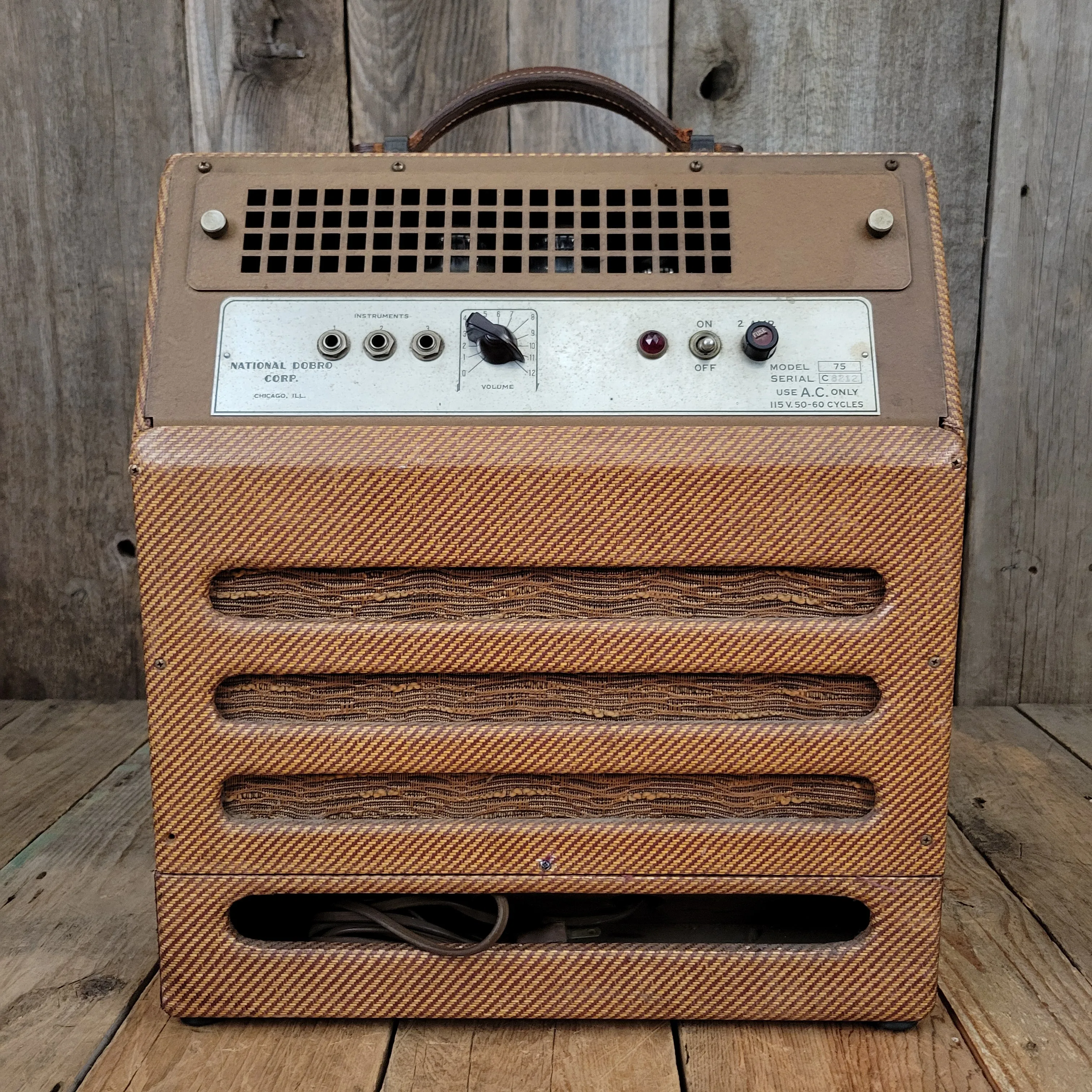 National New Yorker Lap Steel and Model 75 Tweed Amplifier Set 1940