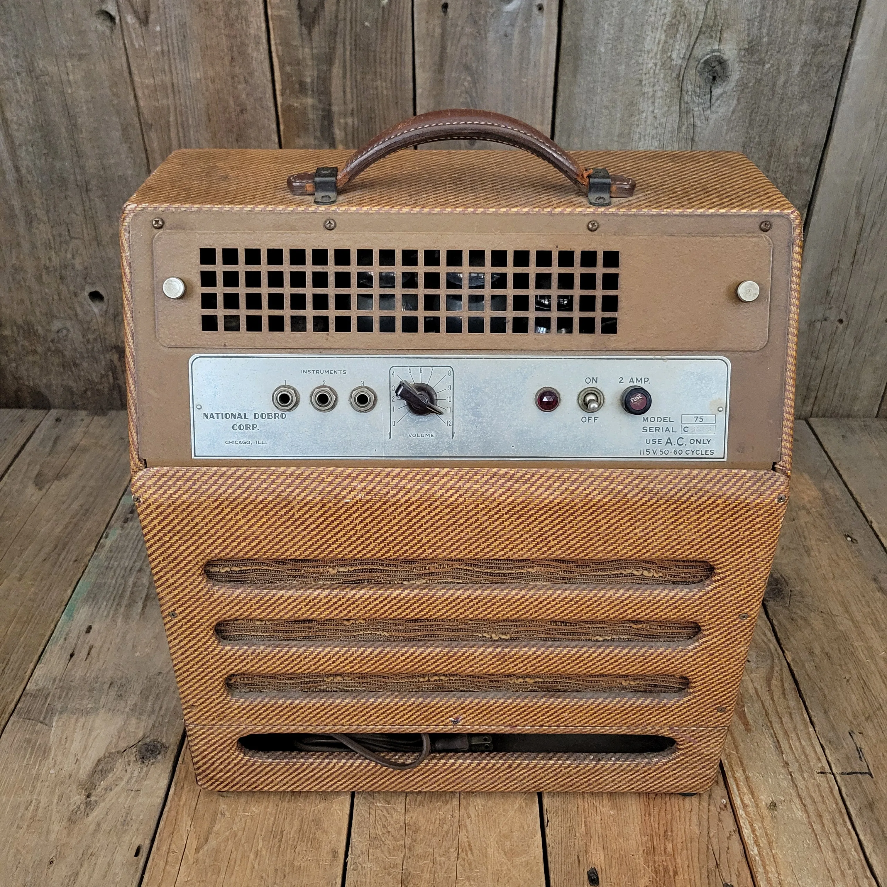 National New Yorker Lap Steel and Model 75 Tweed Amplifier Set 1940