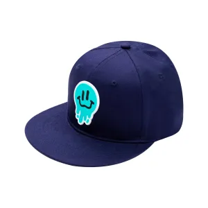 Navy Drippin in Smiles Flat Peak Cap