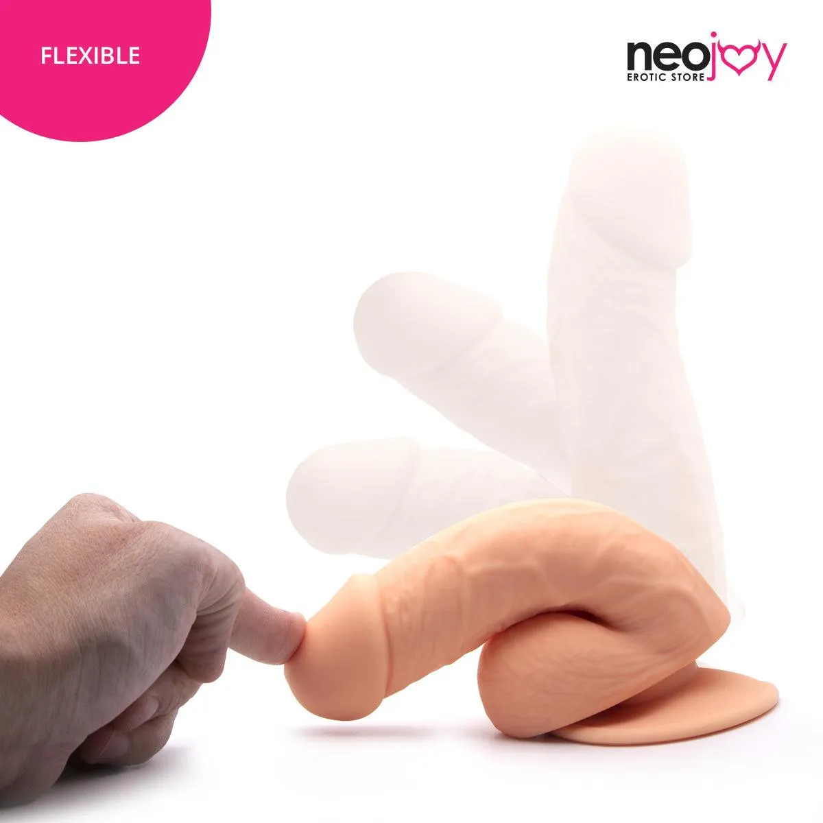 Neojoy - Fill-Me-Up Dildo With Strap-On Dong Harness - Flesh - 19cm - 7.5 inch