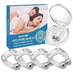 New 4 Pack Anti Snore Clip, Magnetic Nose Clip, Silicone Anti Snoring Device for Better Sleep Quality, Snore Stopper Clip for Reduction of Noise While Sleeping