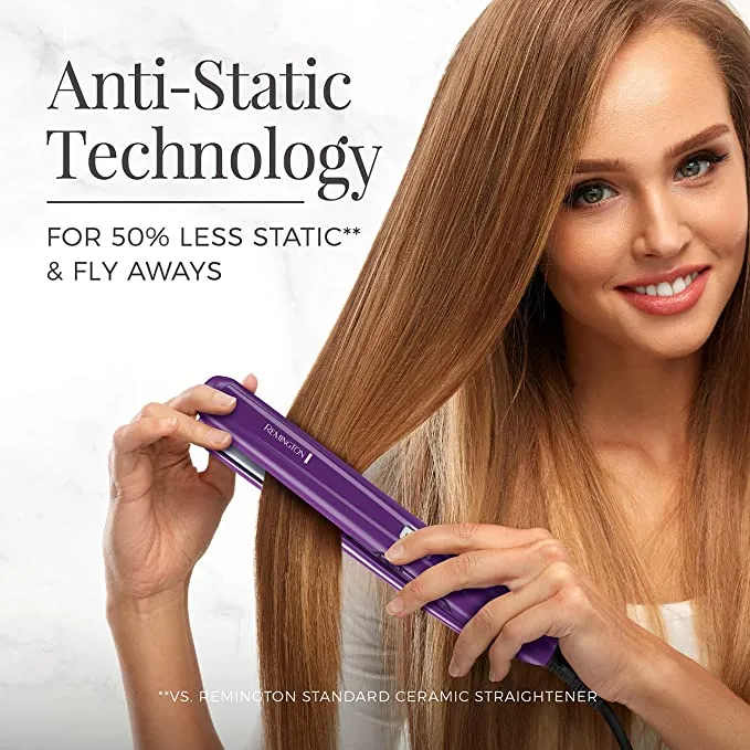 New in package! Remington 1" Anti-Static Flat Iron with Floating Ceramic Plates and Digital Controls, Hair Straightener, Purple, S5500! #1 best selling straightener!! Package has slight damage!