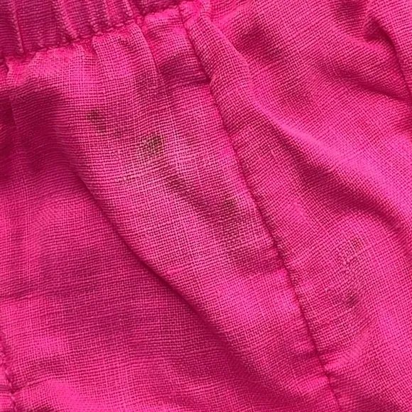 NEW Lilly Pulitzer L Hot Pink 100% Linen Lilo Linen Short Aura Pink (FLAW)