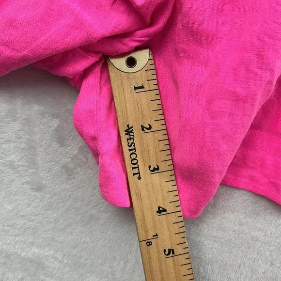 NEW Lilly Pulitzer L Hot Pink 100% Linen Lilo Linen Short Aura Pink (FLAW)