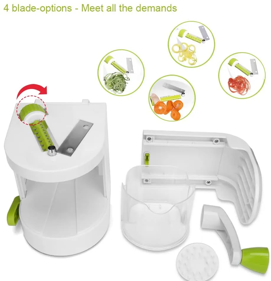 New no box or manual, was store display! Sedhoom Spiral Vegetable Slicer with 4 Heavy Duty Spiral Blades for Low Carb Zucchini, Noodles & Spaghetti, Paleo, Gluten Free Meal / Salad