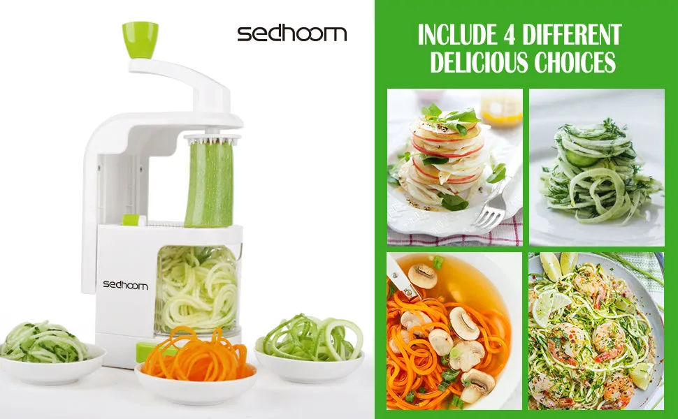 New no box or manual, was store display! Sedhoom Spiral Vegetable Slicer with 4 Heavy Duty Spiral Blades for Low Carb Zucchini, Noodles & Spaghetti, Paleo, Gluten Free Meal / Salad