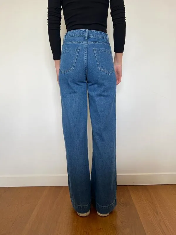PAPER HEART Flare Denim Jeans - Mid Blue