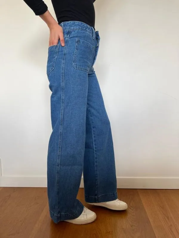 PAPER HEART Flare Denim Jeans - Mid Blue
