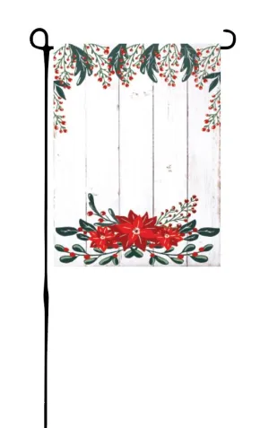 Poinsettia and Evergreens Garden Flag