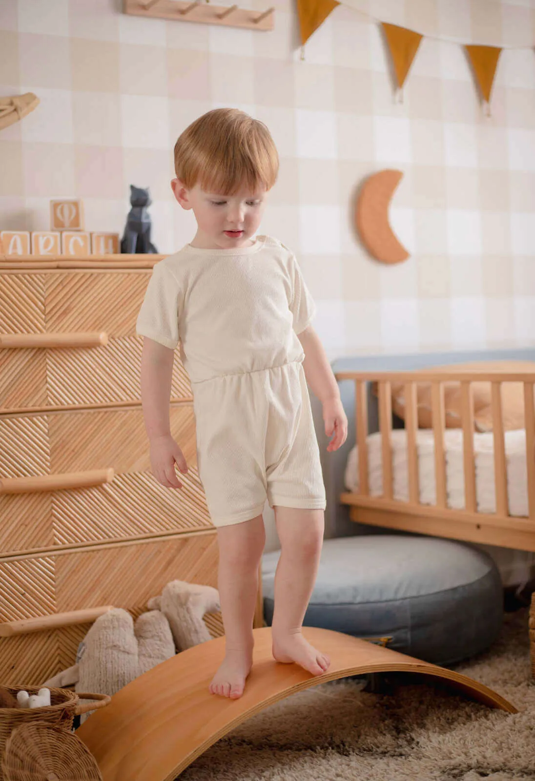 Ponchik Babies   Kids - Ribbed Cotton Romper - Daisy