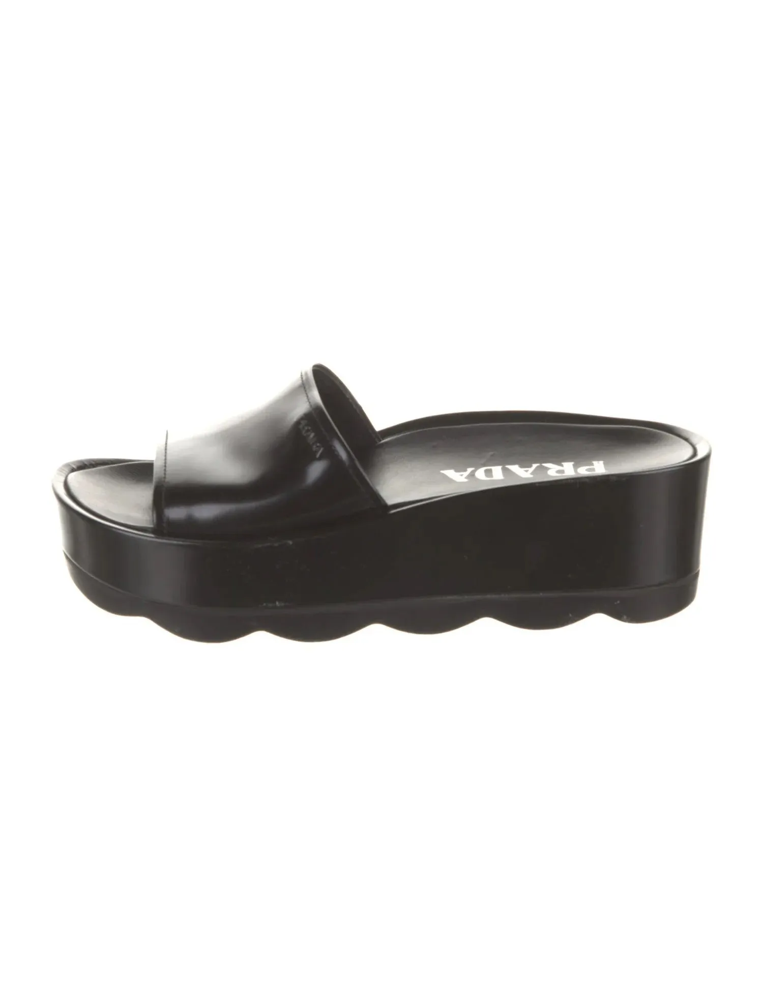 PRADA LEATHER PLATFORM MULES