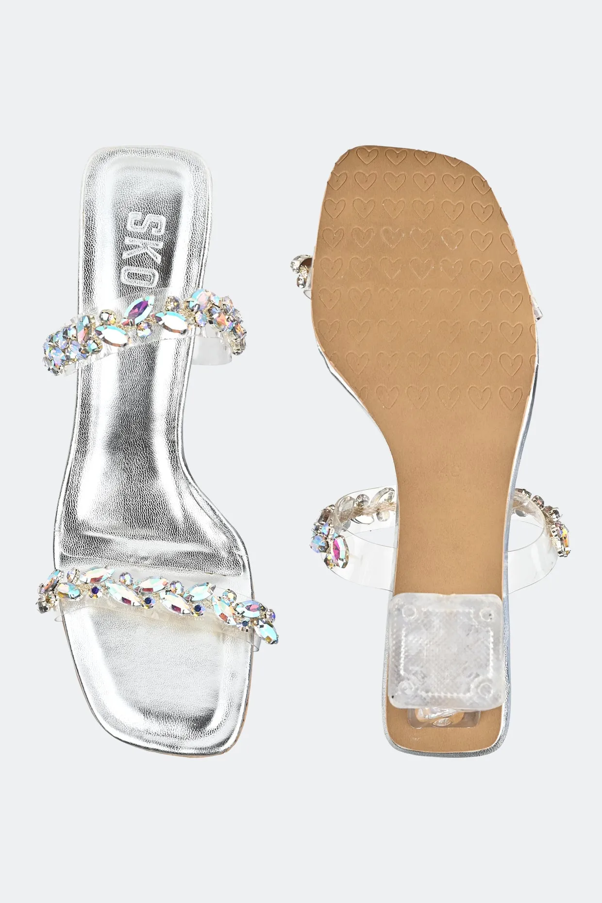 Quartz Silver Heels For Women