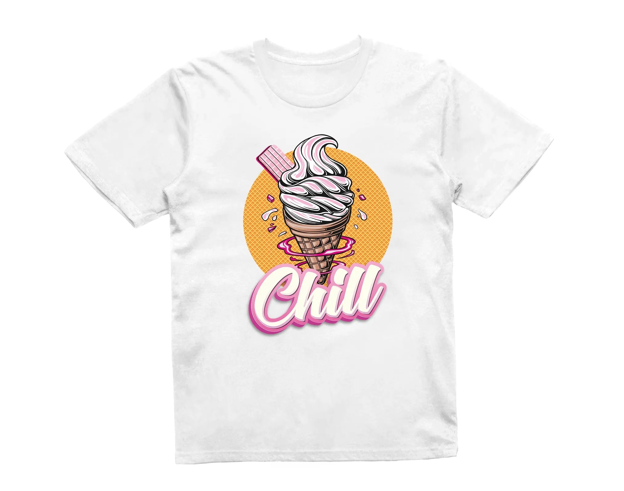 Reality Glitch Pink Chill Ice Cream Chill Summer Holiday Beach Vacation Kids T-Shirt