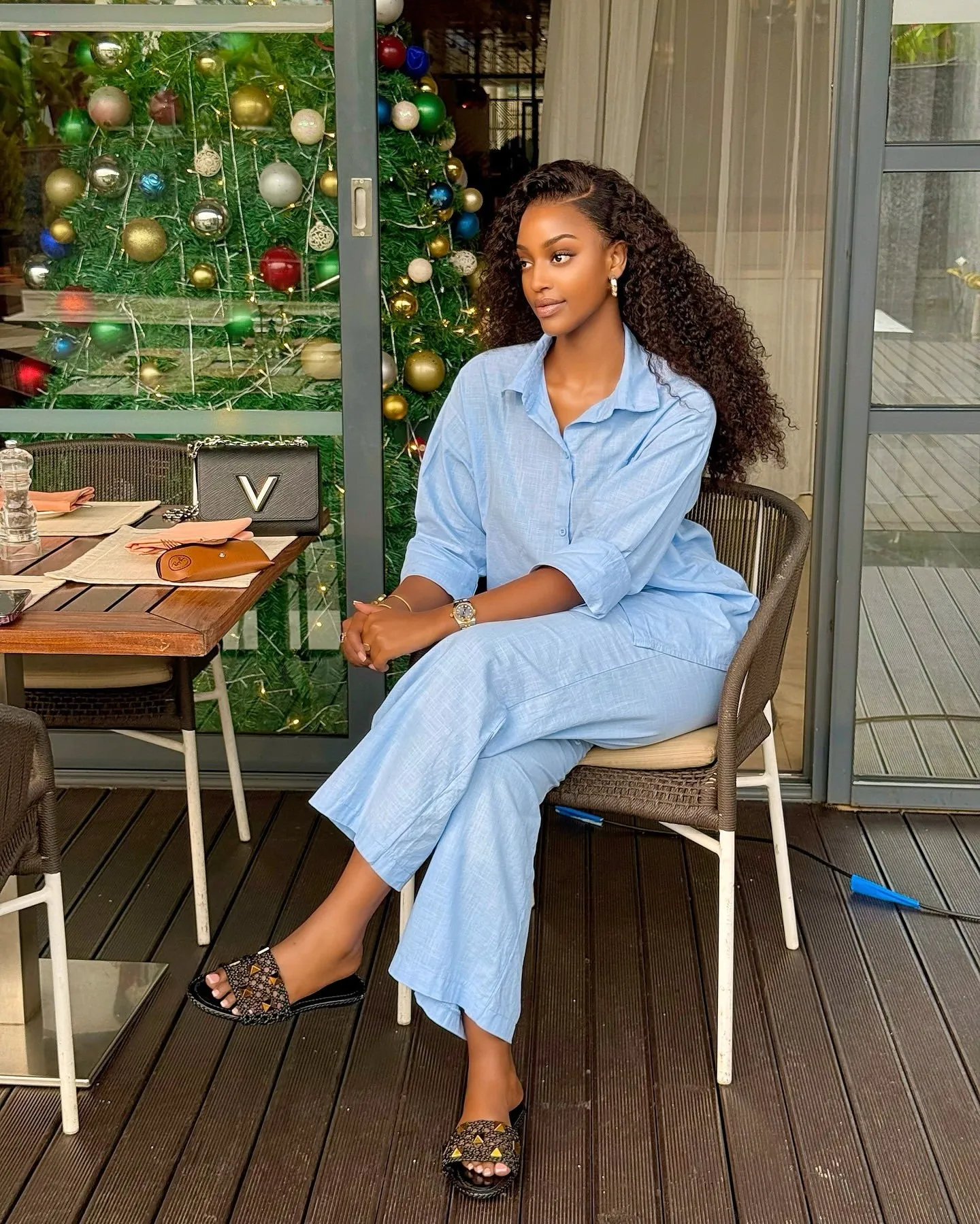 Relaxed Elegance Button-Up Long Pants Two-Piece Set for Effortless Style