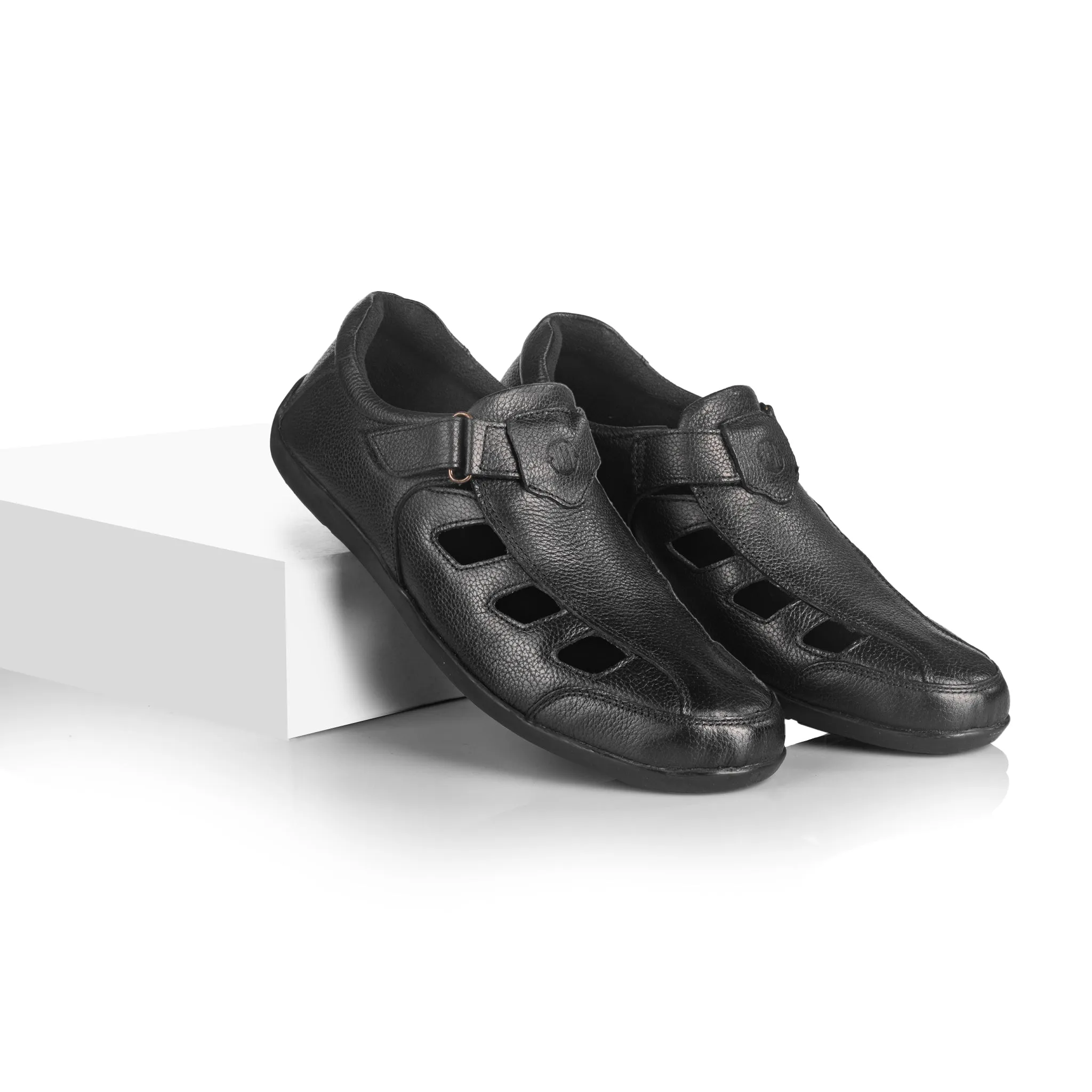 Ross II Mule Sandal (Piano Black)