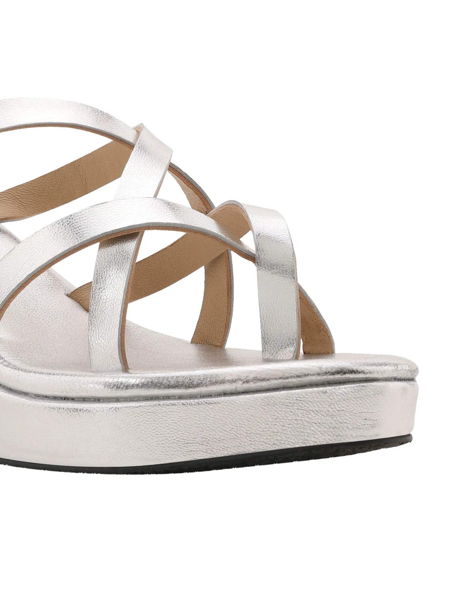 Salvadore Silver Platform Heels For Women