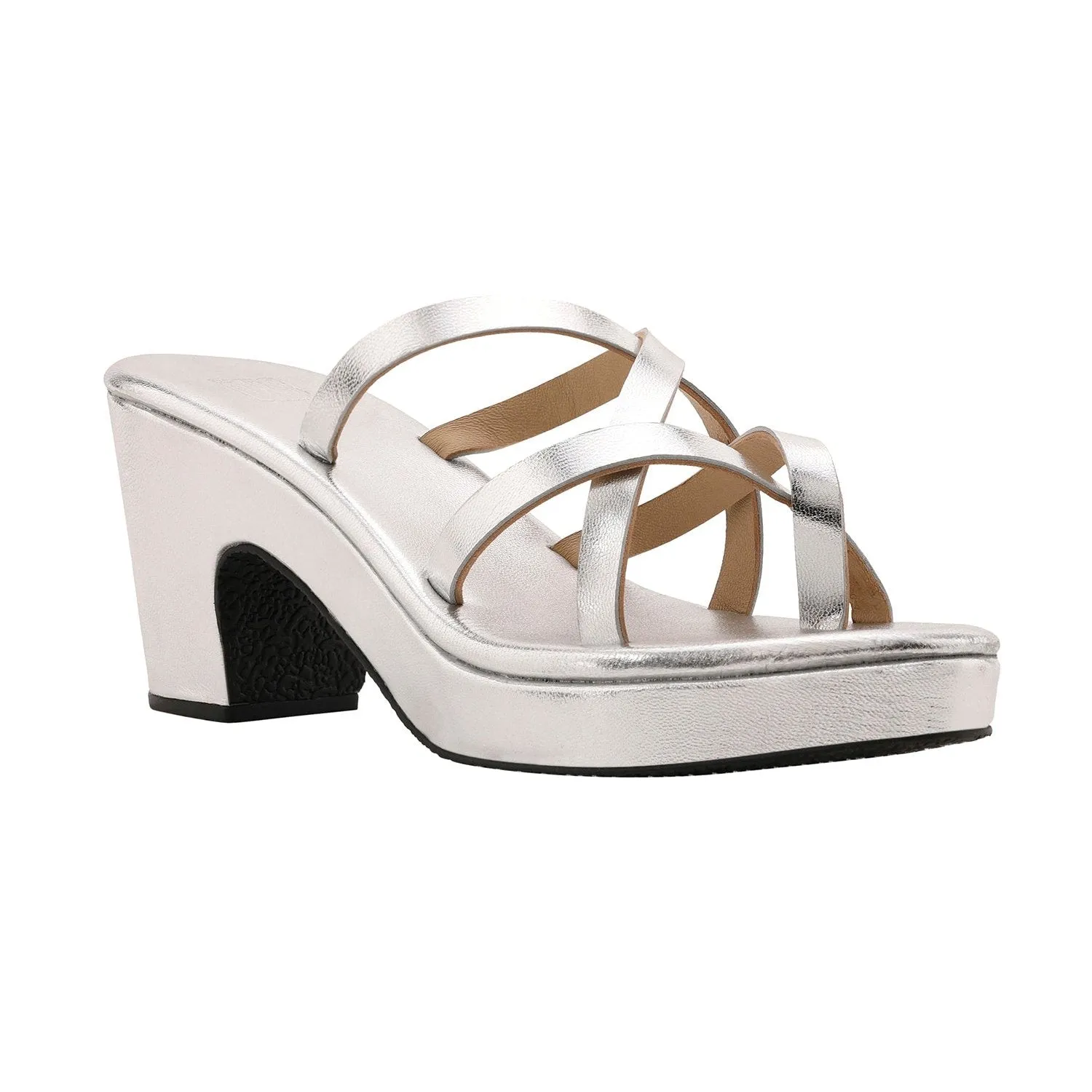 Salvadore Silver Platform Heels For Women