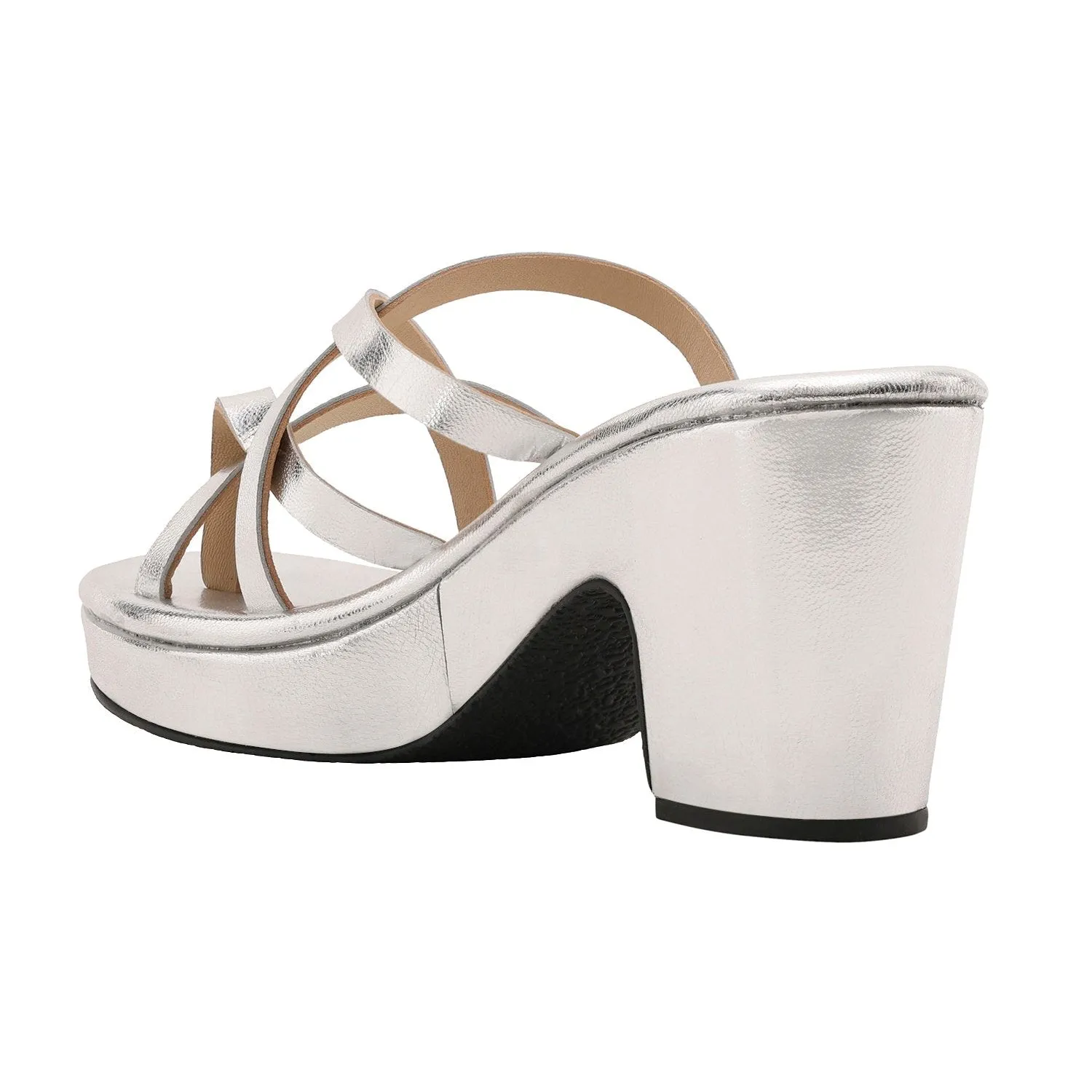 Salvadore Silver Platform Heels For Women