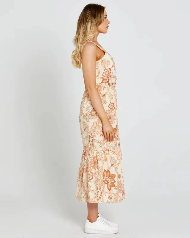 SASS EMELIA SLEEVELESS MIDI DRESS PEACH BLOSSOM