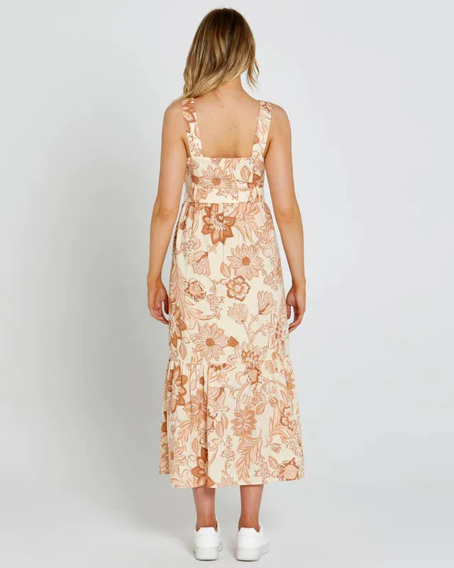 SASS EMELIA SLEEVELESS MIDI DRESS PEACH BLOSSOM