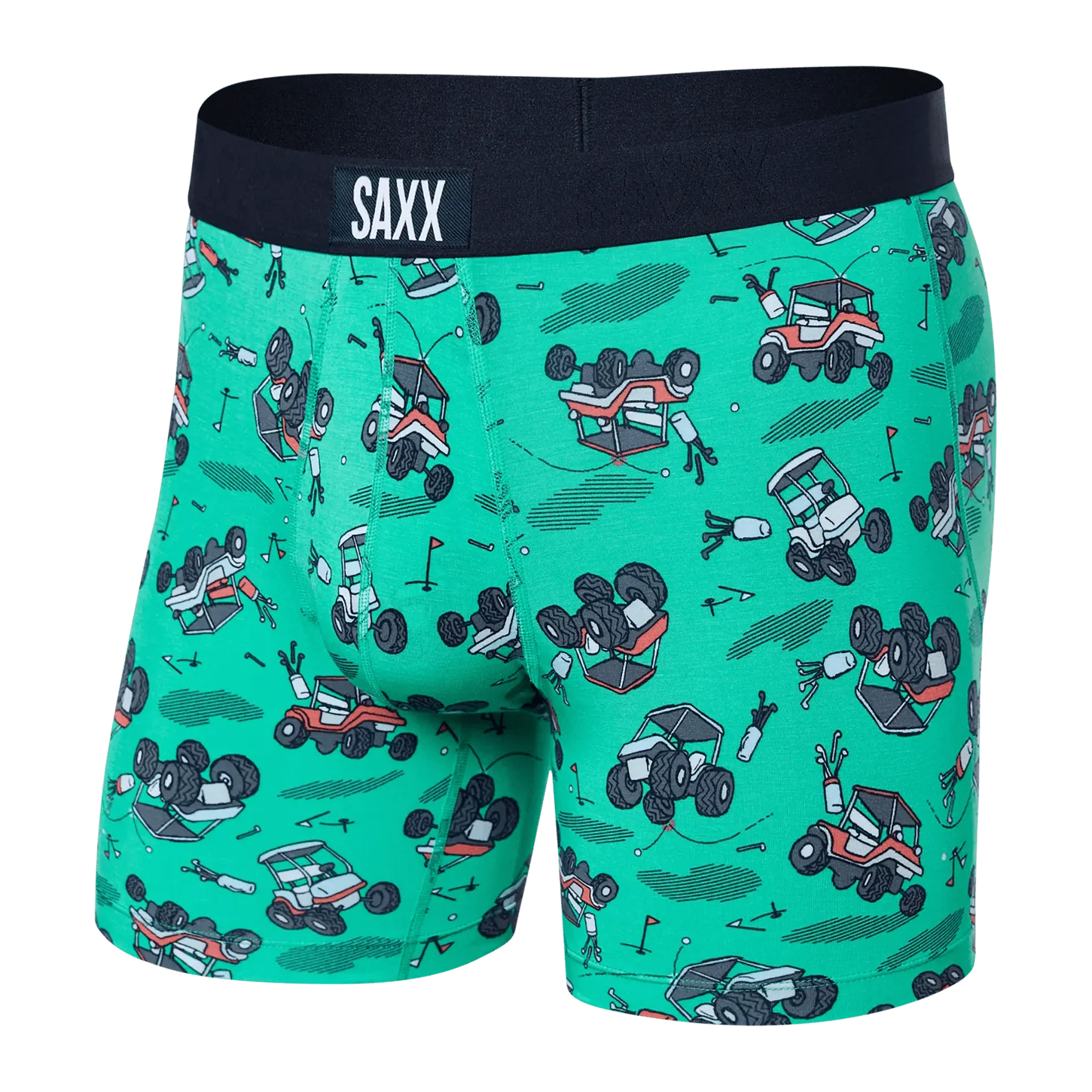 Saxx Vibe Boxers - Off Course Carts - Green