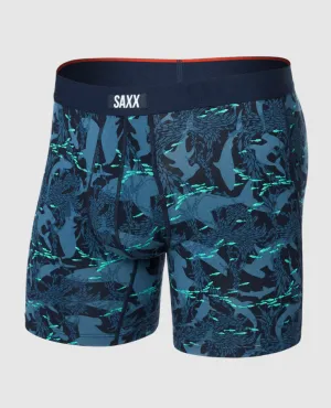 Saxx Vibe Xtra Boxer Brief Fly - Sharks and Minnows Dark Ink