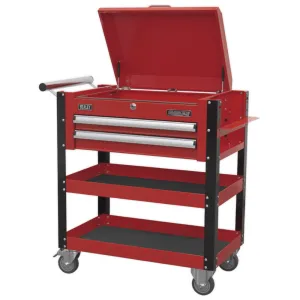 Sealey Heavy-Duty 2 Drawer Mobile Tool & Parts Trolley - Red - B