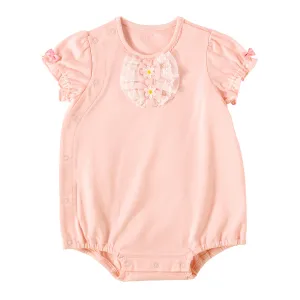 Short Sleeve Onesie with Lace
