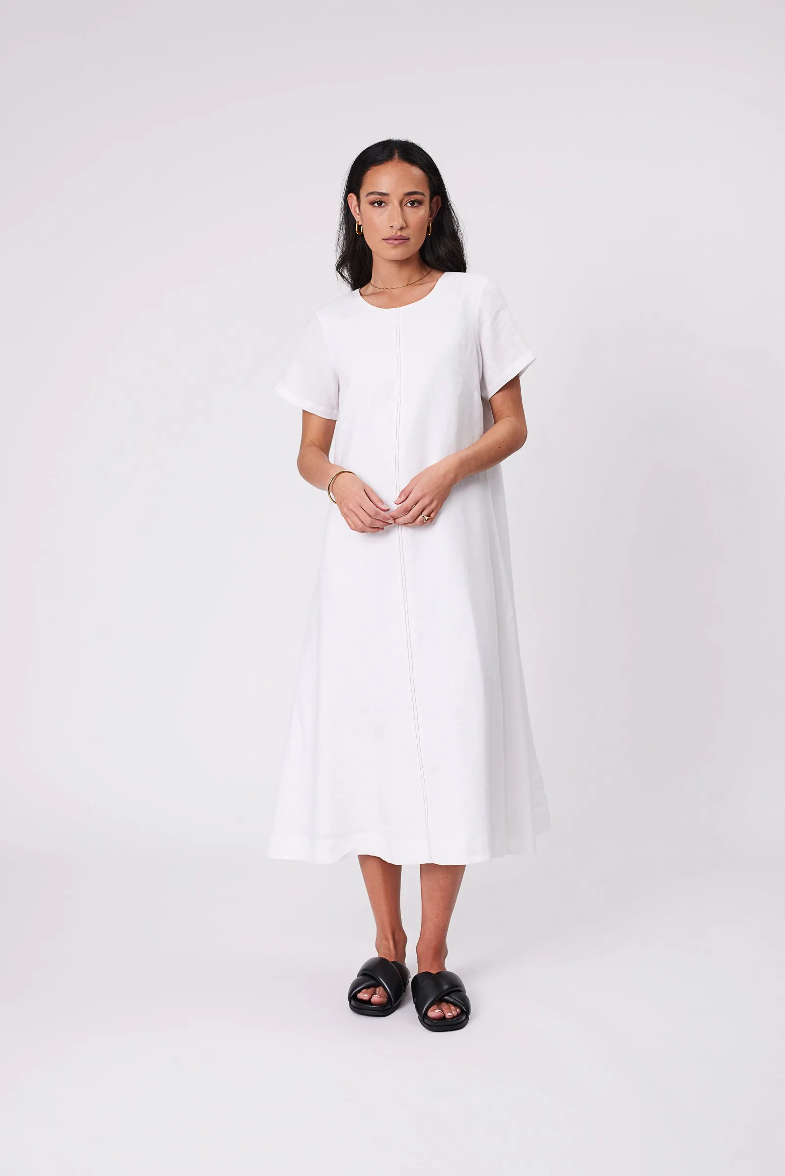 Sicily Linen Dress - White