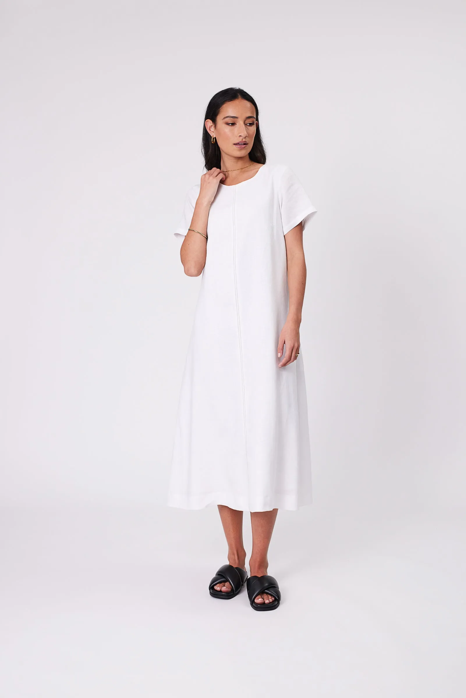 Sicily Linen Dress - White