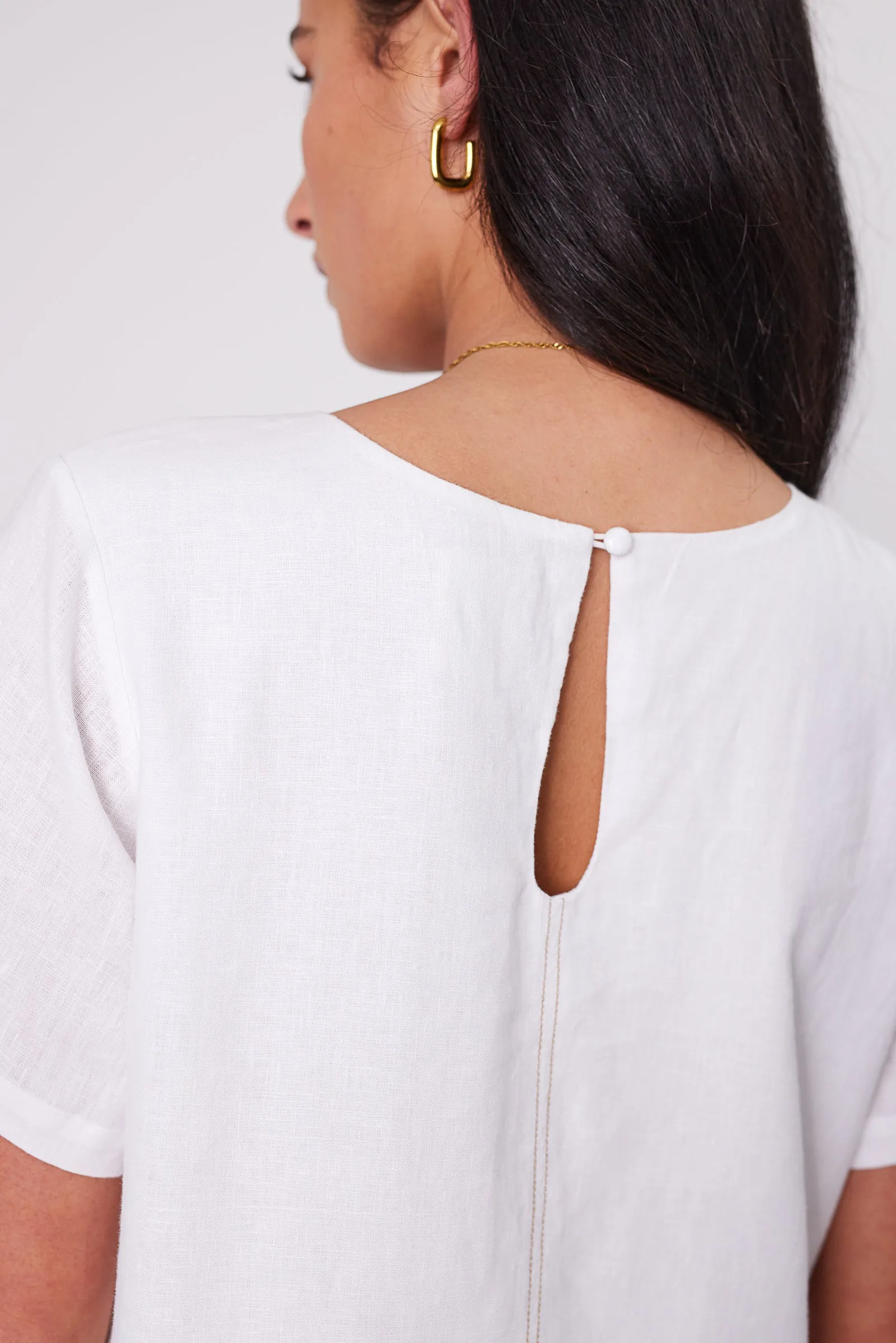 Sicily Linen Dress - White