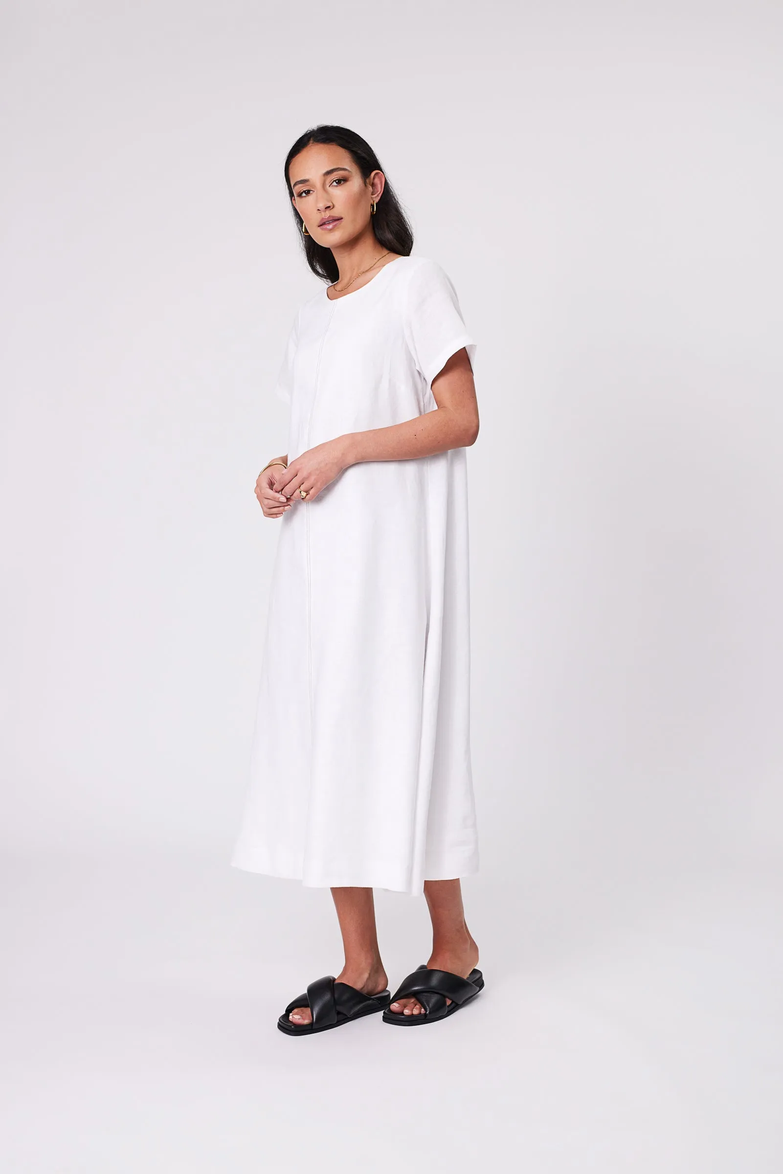 Sicily Linen Dress - White