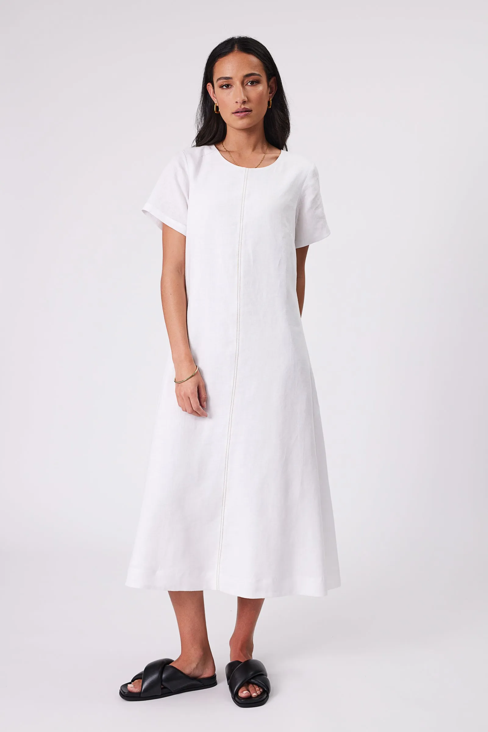 Sicily Linen Dress - White