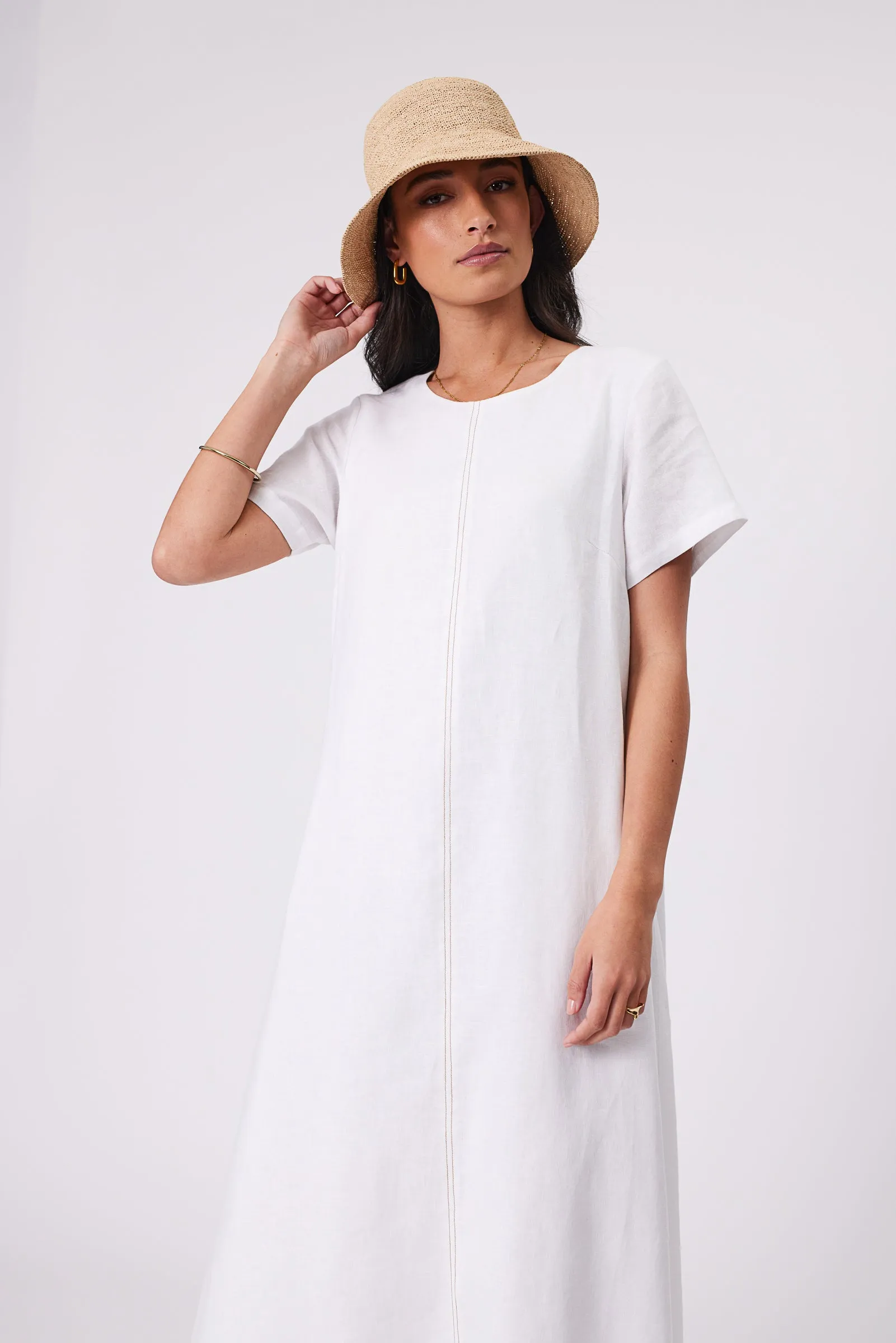 Sicily Linen Dress - White
