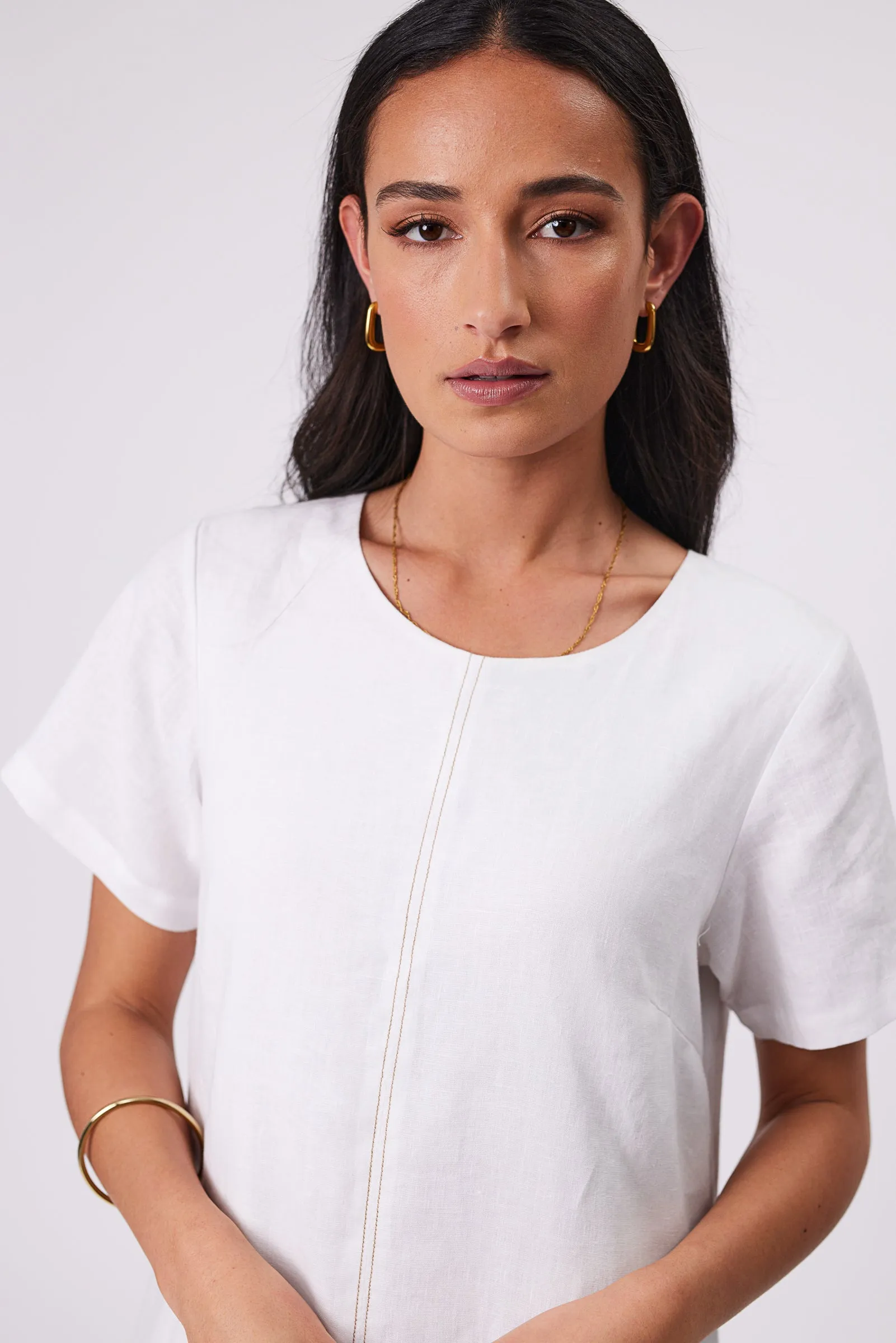 Sicily Linen Dress - White