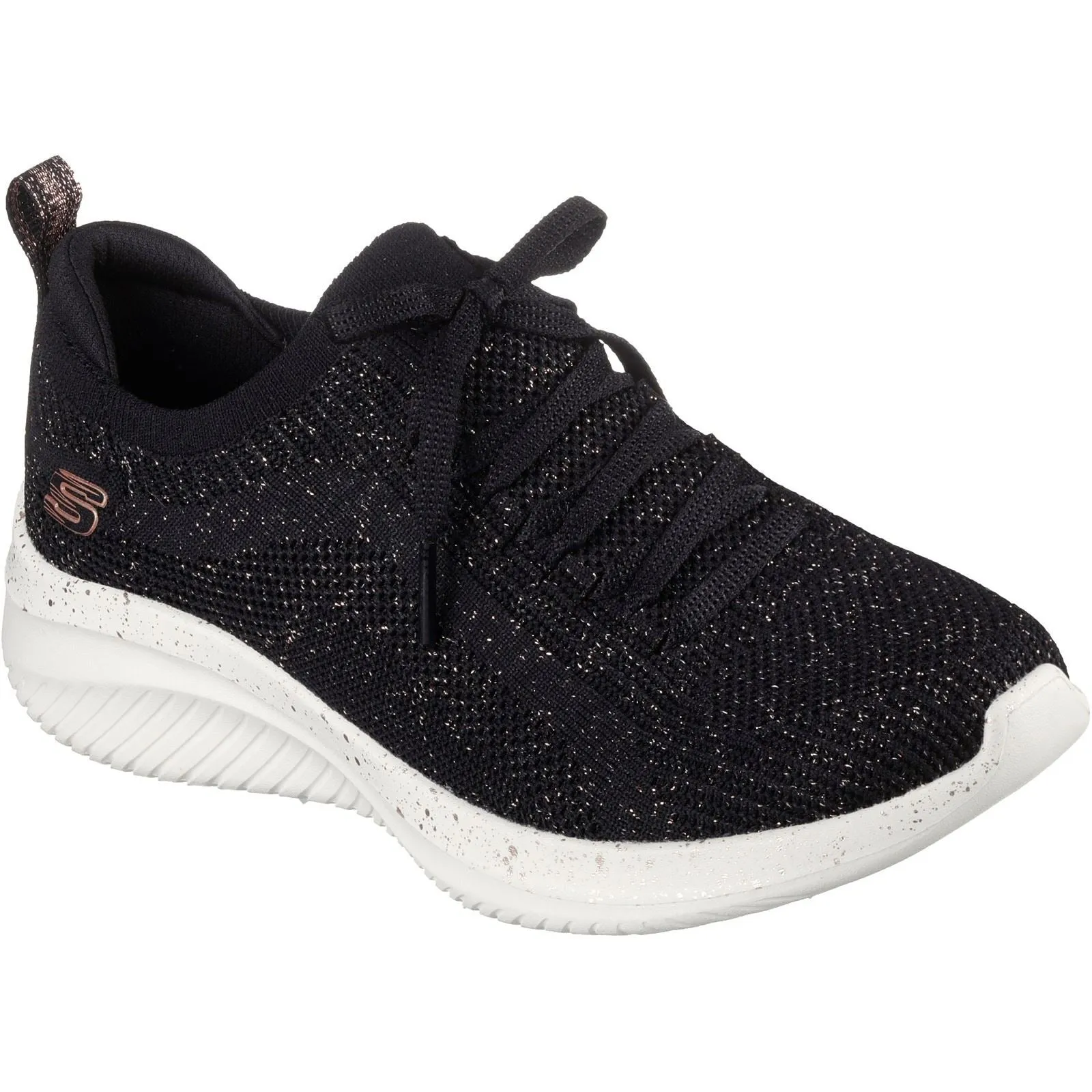 Skechers 149865 Ultra Flex 3.0 Let's Dance Sneakers für Damen, weite Passform, Schwarz/Roségold