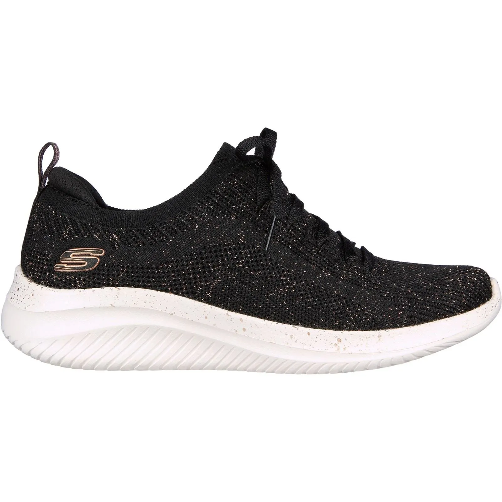 Skechers 149865 Ultra Flex 3.0 Let's Dance Sneakers für Damen, weite Passform, Schwarz/Roségold
