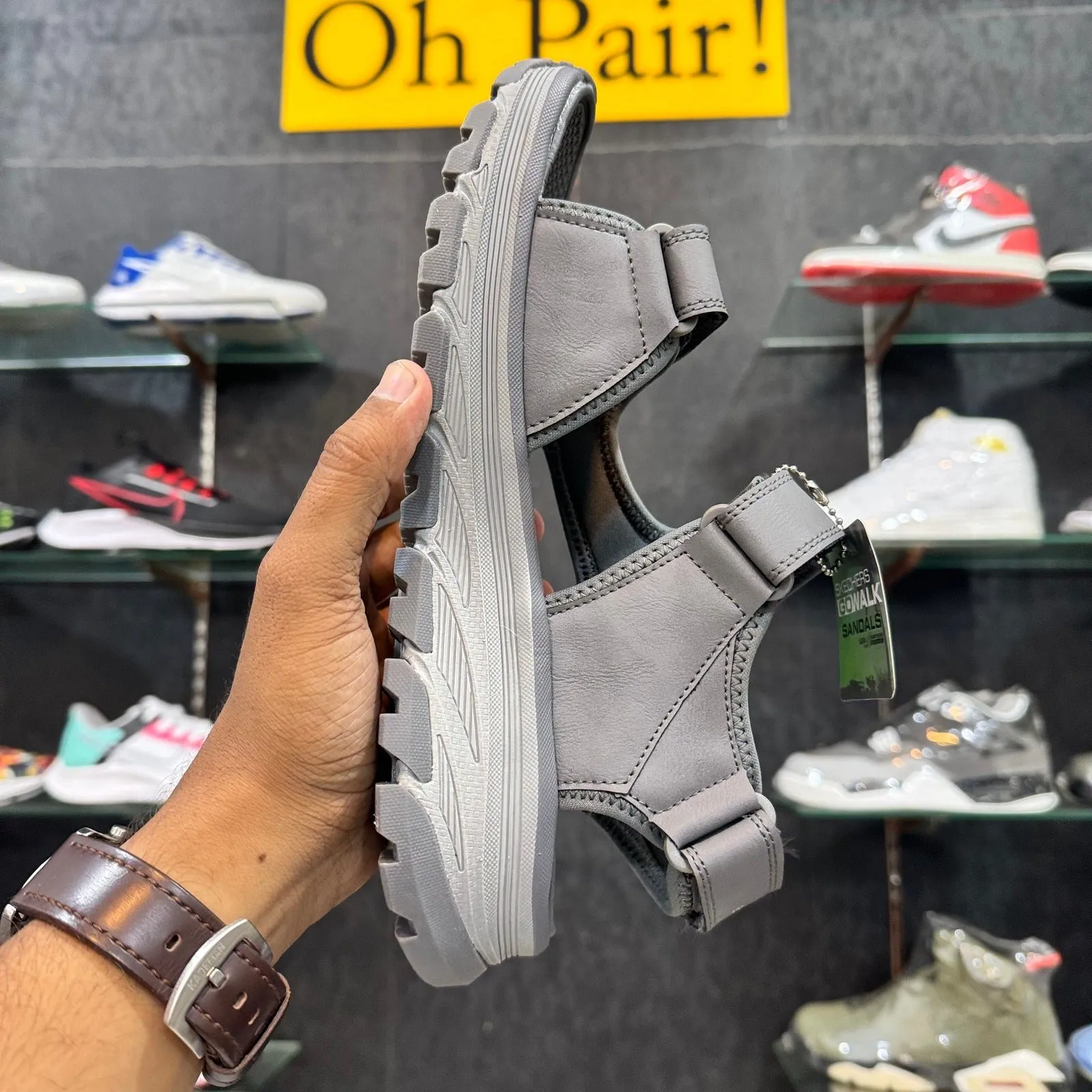 Sketchers Dlux’Trekker Sandal-Grey-Leather