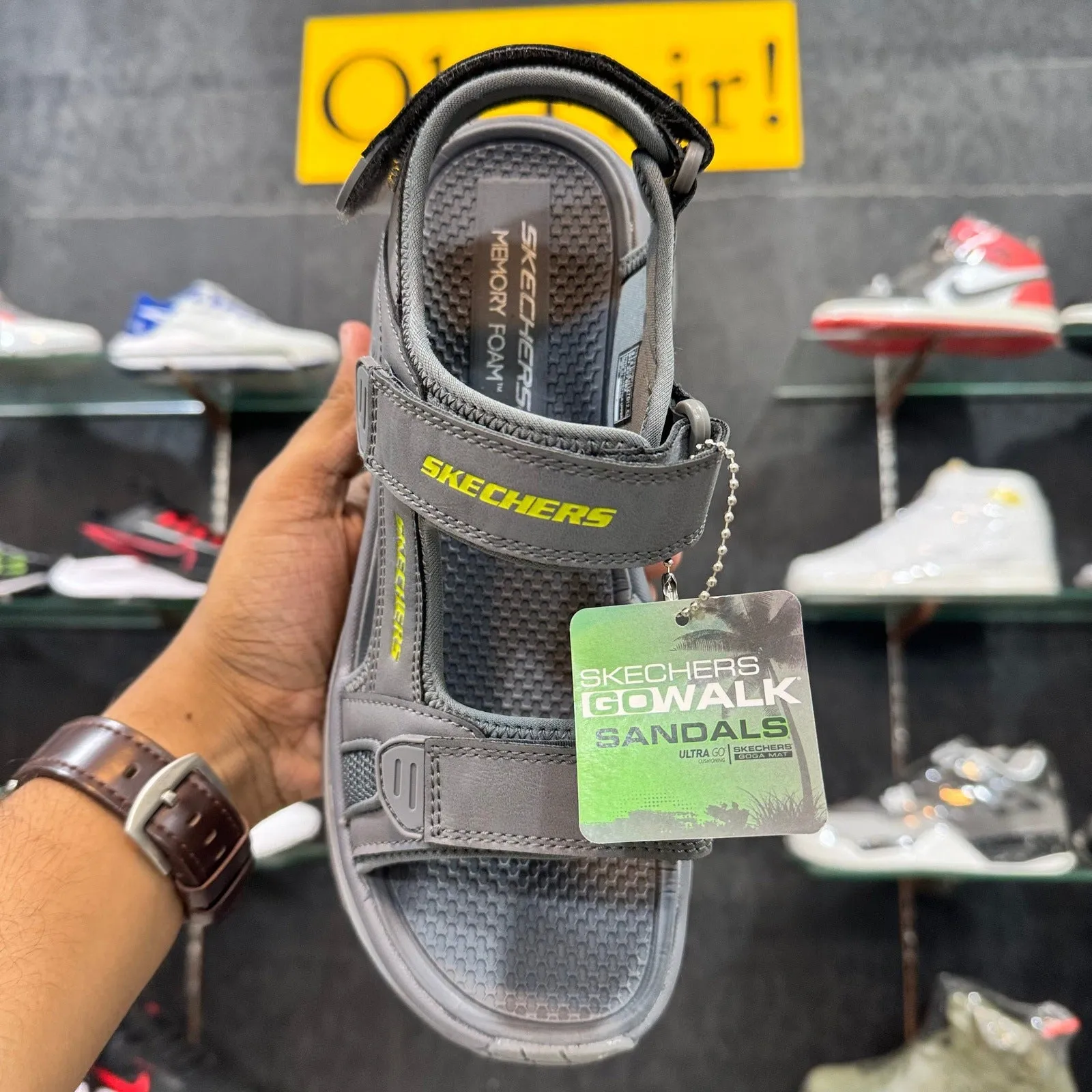 Sketchers Dlux’Trekker Sandal-Grey-Leather