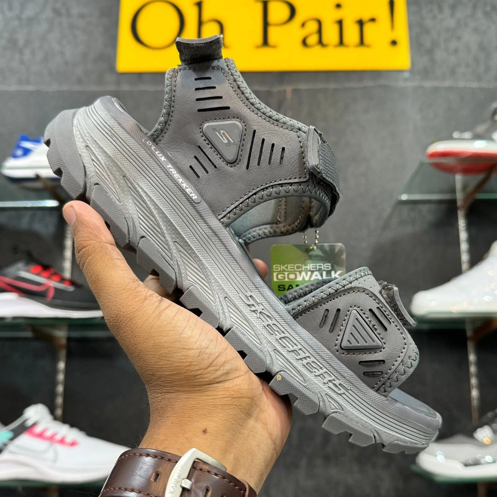 Sketchers Dlux’Trekker Sandal-Grey-Strap