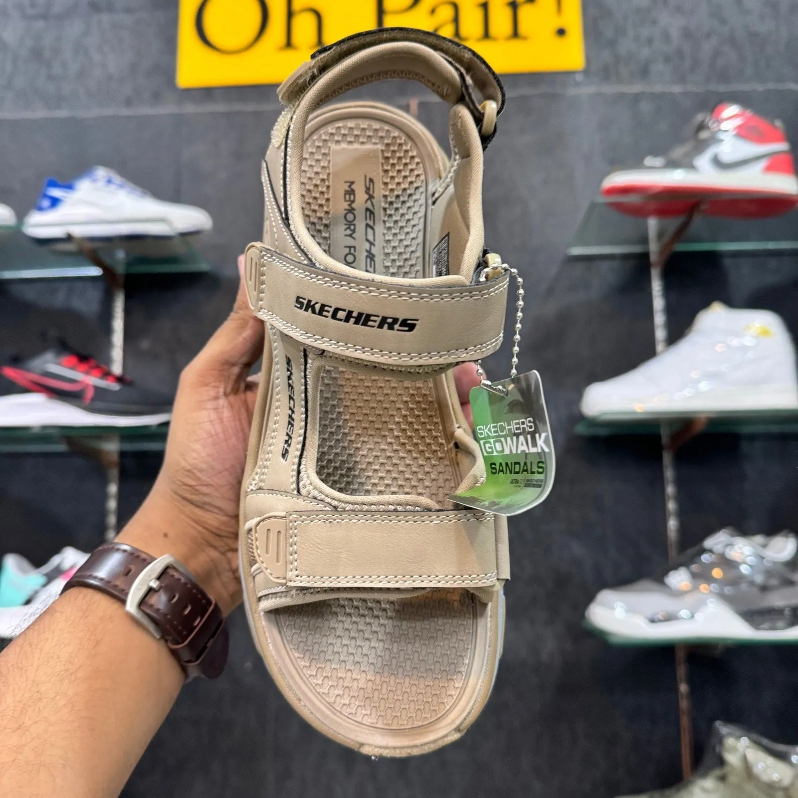 Sketchers Dlux’Trekker Sandal-Khaki-Leather