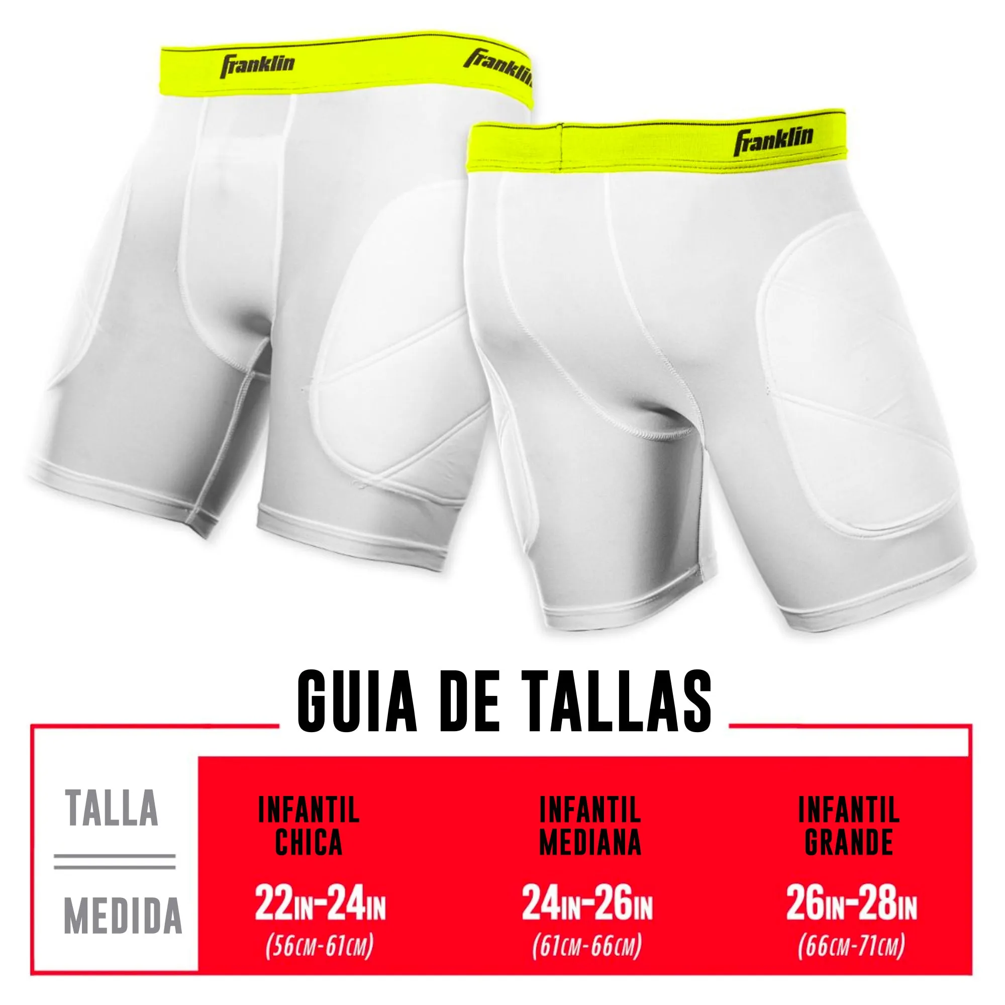 Sliding Short Beisbol Softbol Franklin Blanco Verde INFANTIL